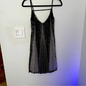 Diamond For Eden Black palm black mini dress